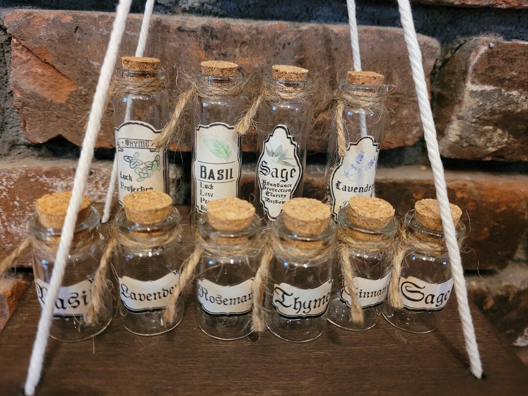 Small Corktop Herb Bottles Etsy