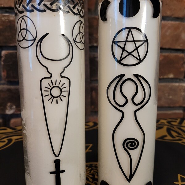 God and Goddess Decal Candles