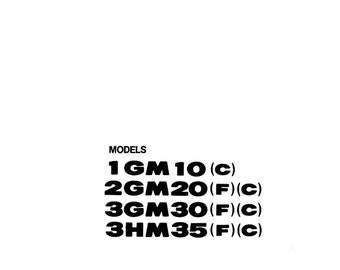 Yanmar Marine Diesel Motor 1GM10(C) 2GM20(F)(C) 3GM30(F)(C) 3HM35(F)(C) Service Werkstatt Reparatur Handbuch