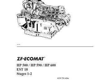 ZF Ecomat Reparatur Werkstatt Service Handbuch - HP 500 590 600 EST 18 Stages 1 -2