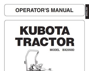 Manuale dell'operatore del trattore Kubota BX2350D