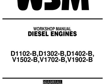 Moteurs diesel Kubota - Manuel de service de réparation d'atelier - D1102-B, D1302-B, D1402-B, V1502-B, V1702-B, V1902-B