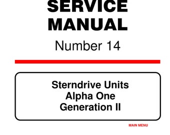 Mercury Mercruiser No 14 - Sterndrive Units Alpha One Gen II 2 - Service Workshop Repair Manual