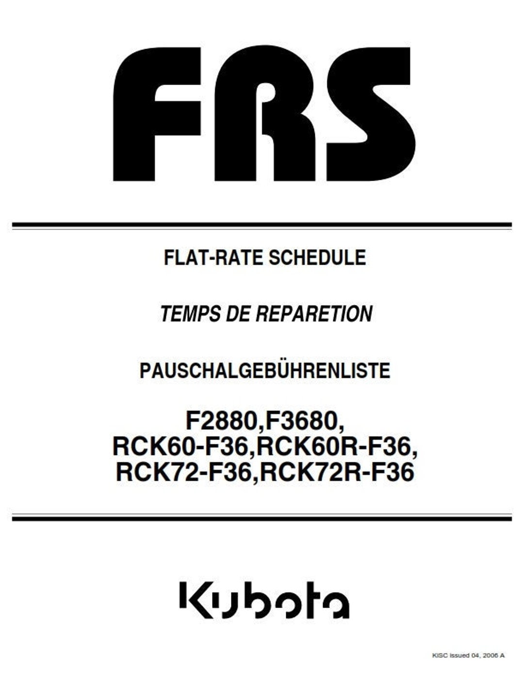 Flat Rate Schedule
