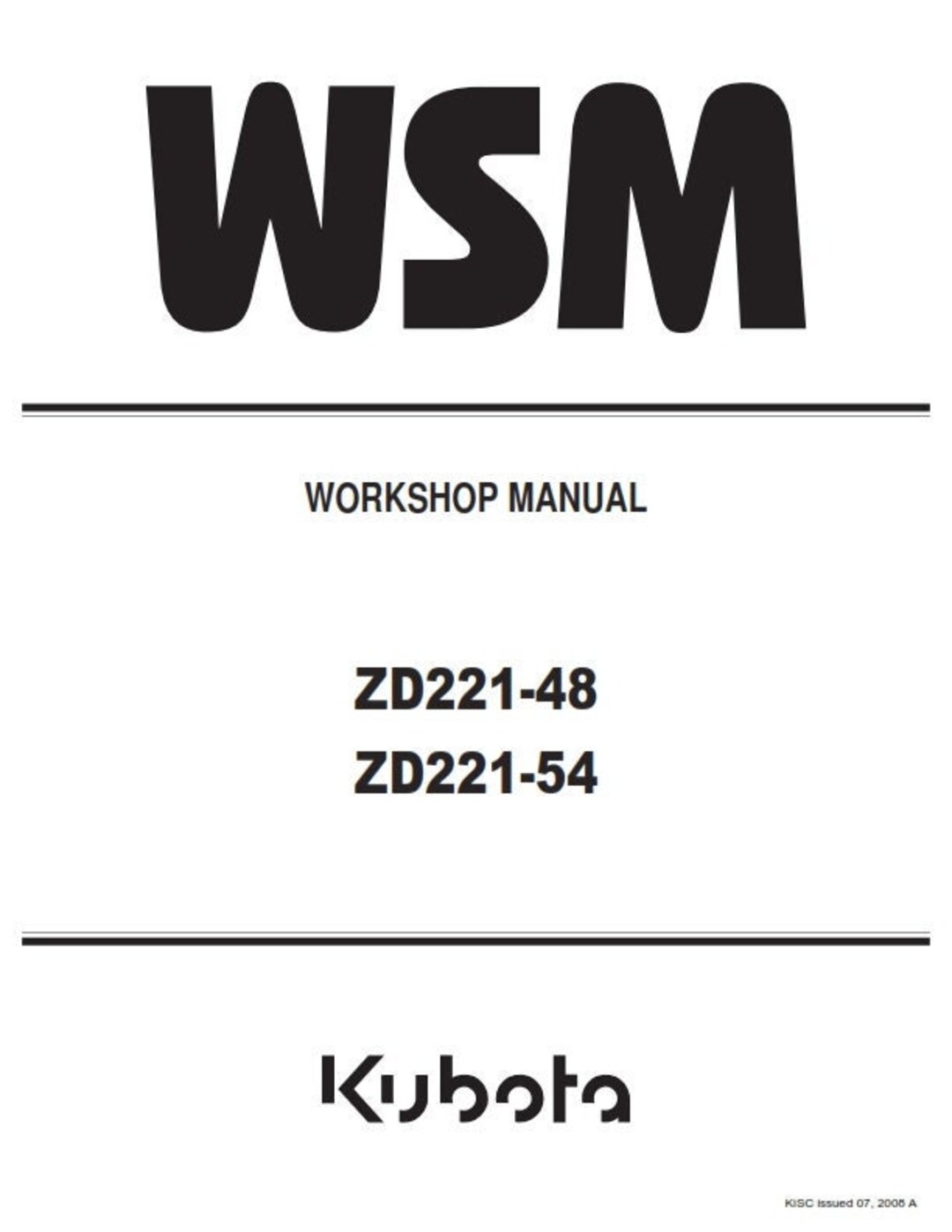 Kubota ZD22148 ZD22154 Service Repair Manual Etsy