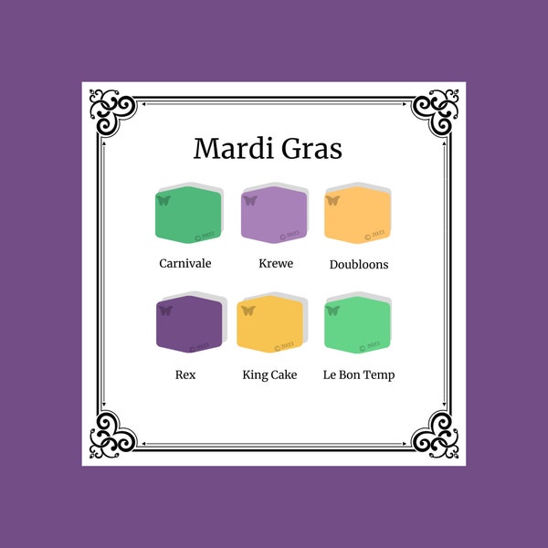 Clay Color Recipes | Mardi Gras Palette | Sculpey Souffle | Polymer Clay Tutorial | Digital Download |  Laissez les bons Temps roulez