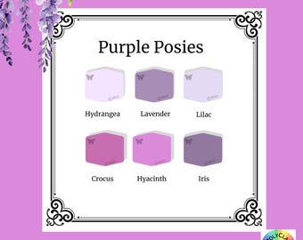 Tutorial per mescolare i colori dell'argilla polimerica / Palette di colori dell'argilla Pretty Purple Posies / Ricette per mescolare i colori Souffle / Tutorial sui colori Sculpey