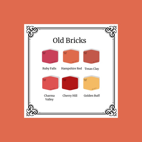 Clay Color Recipes | Old Bricks Palette | Sculpey Souffle | Polymer Clay Tutorial | Digital Download | Brick Colors | Building Palette