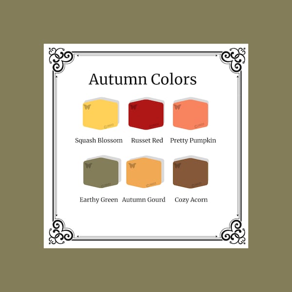 Clay Color Recipes | Autumn Colors Palette | Sculpey Souffle | Polymer Clay Tutorial | Digital Download | Gift for Crafter