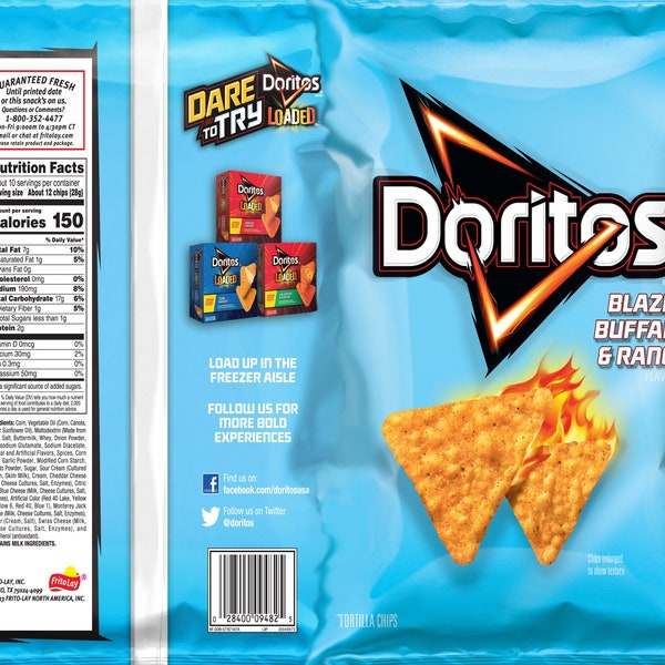 Doritos 20oz skinny tumbler wrap