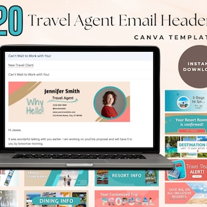 TRAVEL AGENT Email Headers Template, Editable in CANVA, Travel Agency Marketing Material, Travel Agent Templates, Customizable Email Banners