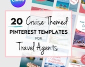 20 Travel Pinterest Canva Templates - Perfect for Travel Agents who Specialize in Cruising - Travel Blogger Social Media Templates