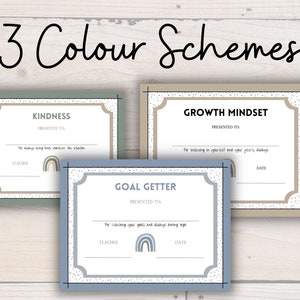 End of the Year Certificates | Neutral Boho Classroom Awards | Spotty ...