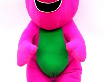 Vintage 1992 Talking Barney Playskool 18" Plush Toy Purple Dinosaur Tested Works
