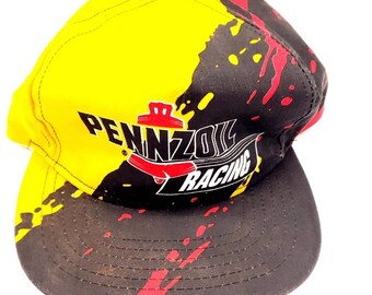 Vintage Pennzoil Racing Hat Cap Snapback Splash 80s 90s NASCAR Race Oil One Size