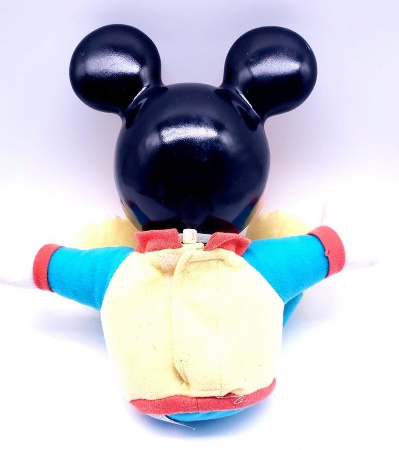 Vintage 1990 Mattel Disney Mickey Mouse BedTime Hug Glow Night Light Plush 13” image 5
