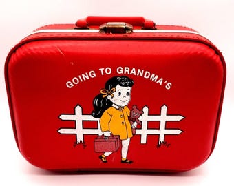 Walizka podróżna dla dzieci w stylu vintage Going To Babcia Child Hard Shell Bag