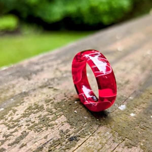 Red Swirl - Resin Ring