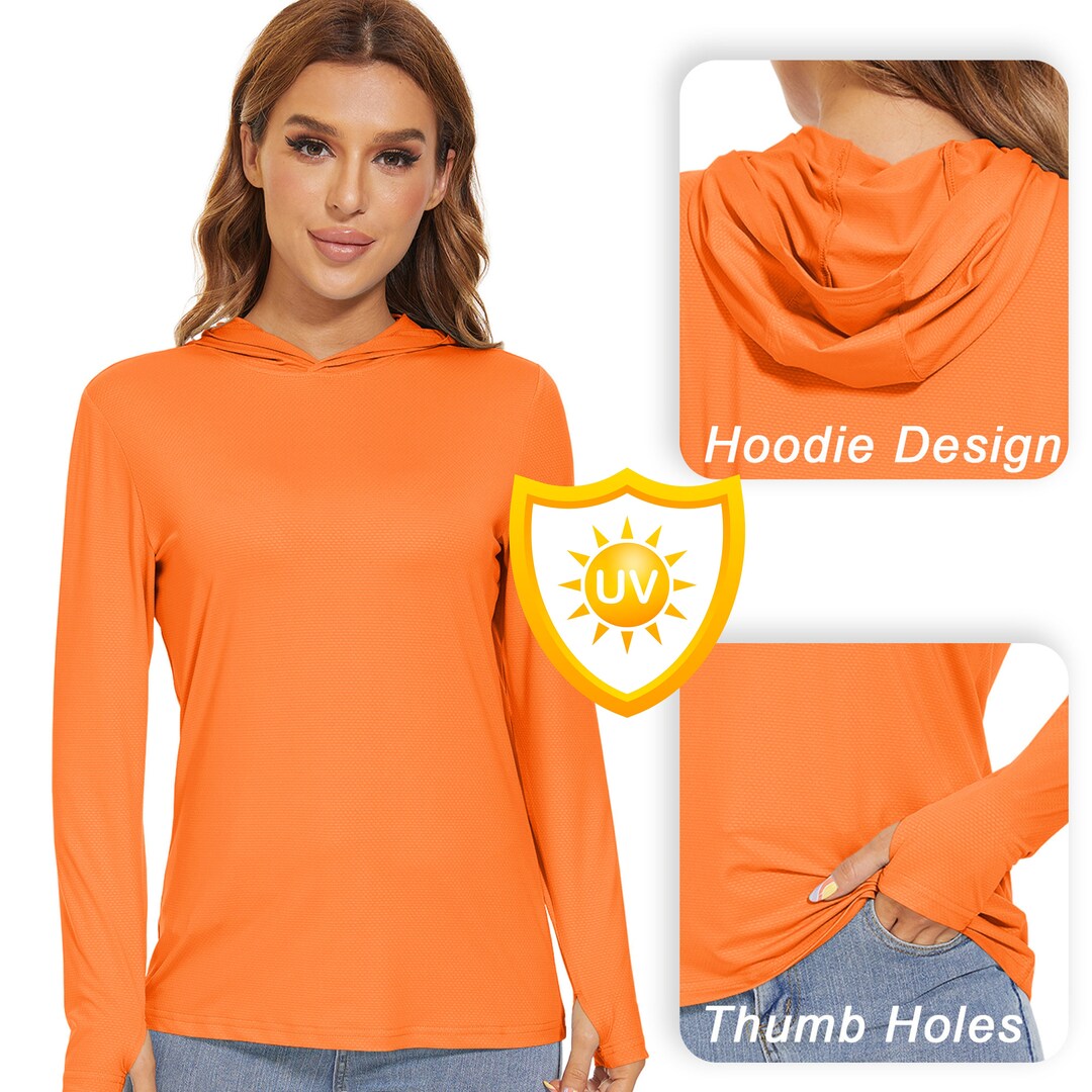 UV Protection Hooded Longsleeve Women Tshirt. High Quality Etsy