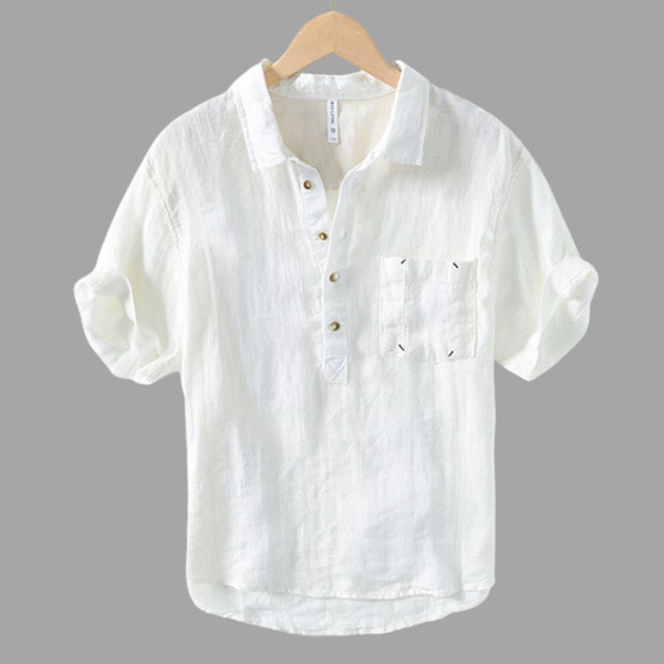 Stripe Linen Shirt Etsy