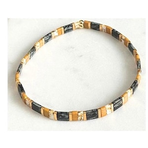 Miyuki Tila Bracelet, Multicolored Beaded Bracelet, Black Beaded Bracelet, Yellow Beaded Bracelet, Beaded Tila Bracelet, Women’s Bracelet