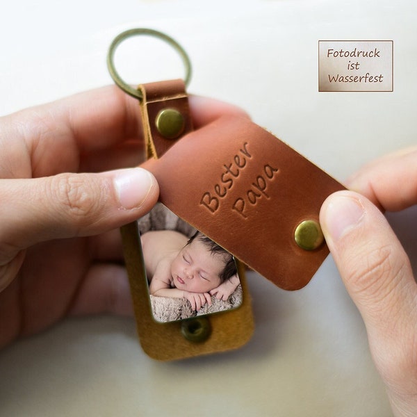 Geschenk für Papa | Betser Papa Schlüsselanhänger mit Deinem Foto personalisiert