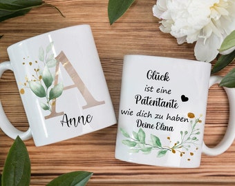 Patentante Patenonkel Geschenk personalisiert Tasse mit Namen und Deinem Text Personalisiert