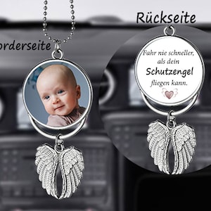 Auto Rückspiegel Anhänger - Jaspis - Schutzengel Flügel - Spiegelbaumler,  Spiegelcharm - Rückspiegelanhänger, Autospiege