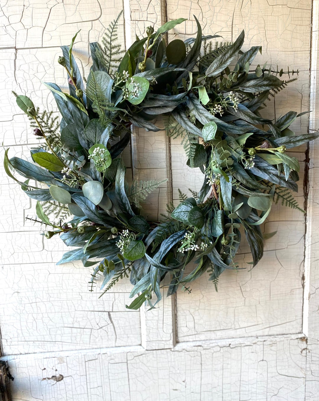 Mixed Eucalyptus Wreath for Front Door, Greenery Wreath,farmhouse