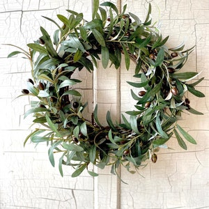 Olive Branch Wreath for Front Door, Year Round Greenery Wreath, Classic Olive Wreath, All Season Wreath, Summer Olive, Sage Green Wreath