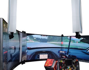 Triple Monitor Bezel Free Kit, Sim Racing & Flight Simulators - Flat or Curved Screens