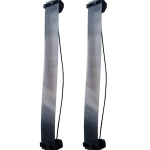 May include: Two vertical, silver-toned, flexible light strips with black mounting brackets at the top and bottom. Each strip has a black wire extending from the top. The background is plain white.