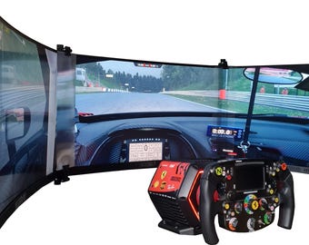 Triple Monitor Bezel Free Kit, Sim Racing & Flight Simulators - Flat or Curved Screens