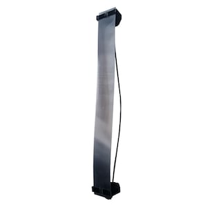 May include: A long, silver ribbon cable with black connectors at each end. A thin, black wire extends from one of the connectors. The cable is against a white background.
