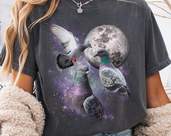 Pigeon Shirt Three Pigeons TShirt Pigeon Funny Weirdcore T Shirt Weird Stuff Weirdcore Gifts For Pigeon Lovers Newyork 25th Birthday Gift