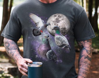 Pigeon Shirt Three Pigeons TShirt Pigeon Funny Weirdcore T Shirt Weird Stuff Weirdcore Gifts For Pigeon Lovers Newyork 25th Birthday Gift
