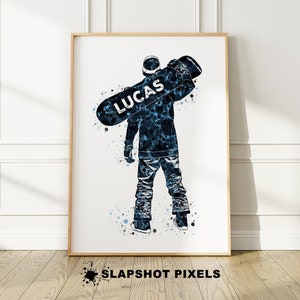 Snowboarder Gift Personalized Snowboard Poster Snowboard Print Custom Snowboarding Gifts For Him Snow Board Christmas Gift For Teens Boys