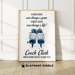 Hockey Coach Gift Personalized Hockey Gift For Coach Appreciation Gift Custom Hockey Poster Printable Hockey Coach Thank You From Team