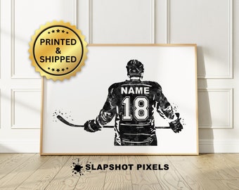Personalized Hockey Poster, Hockey Gifts For Boys, Hockey Mom Decor, Hockey Wall Art, Hockey Prints, Hockey Team Gifts - PRINTED & SHIPPED