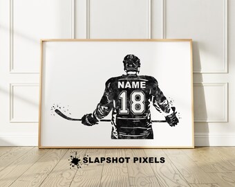 Hockey Gifts For Boys Personalized Hockey Poster Wall Art Hockey Jersey Print Hockey Team Gifts Hockey Coach Gift Hockey Mom Hockey Goalie