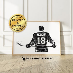 Personalisiertes Hockey Poster, Hockey Geschenke für Jungen, Hockey Mom Dekor, Hockey Wandkunst, Hockey Drucke, Hockey Team Geschenke - GEDRUCKT & VERSANDT