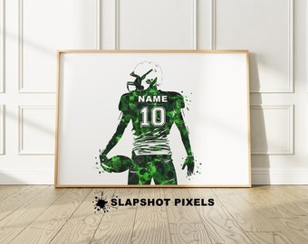 Football Gifts For Boys, Personalized Football Poster, Football Coach Gift, Football Team Gifts, American Football Wall Art, Above Bed Decor