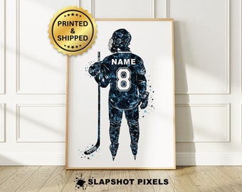 Personalisiertes Hockey Poster, Hockey Geschenke für Jungen, Hockey-Trainer Geschenk, Hockey Wandkunst, Hockey Drucke, Hockey Team Geschenke - GEDRUCKT & VERSANDT