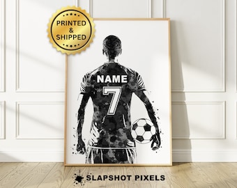 Gepersonaliseerde voetbalposter, voetbalcadeaus voor jongens, voetbalmoeder, voetbalkunst aan de muur, voetbalprints, voetbalteamgeschenken - GEDRUKT EN VERZONDEN