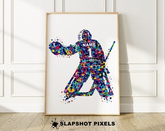 Hockey Goalie Gifts, Personalized Hockey Goalie Poster, Personalized Gifts From Goalie Mom, Hockey Gifts For Boys, Hockey Decor, Wall Art