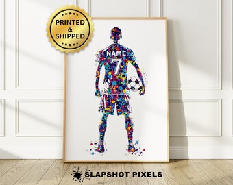 Gepersonaliseerde voetbalposter, voetbalcadeaus voor jongens, voetbalmoeder, voetbalkunst aan de muur, voetbalprints, voetbalteamgeschenken - GEDRUKT EN VERZONDEN
