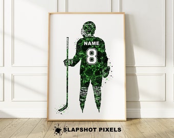 Personalized Hockey Poster Hockey Gifts For Boys Custom Hockey Jersey Wall Art Hockey Coach Gift For Men Dad Hockey Mom Hockey Team Gifts