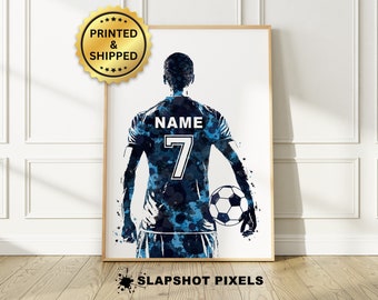 Gepersonaliseerde voetbalposter, voetbalcadeaus voor jongens, voetbalmoeder, voetbalkunst aan de muur, voetbalprints, voetbalteamgeschenken - GEDRUKT EN VERZONDEN