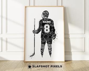 Hockey Gifts Personalized Hockey Poster Custom Hockey Jersey Wall Art Hockey Gifts For Boys Men Dad Coach Hockey Mom Team Gifts Birthday