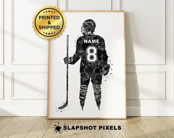 Personalisiertes Hockey Poster, Hockey Geschenke für Jungen, Hockey-Trainer Geschenk, Hockey Wandkunst, Hockey Drucke, Hockey Team Geschenke - GEDRUCKT & VERSANDT